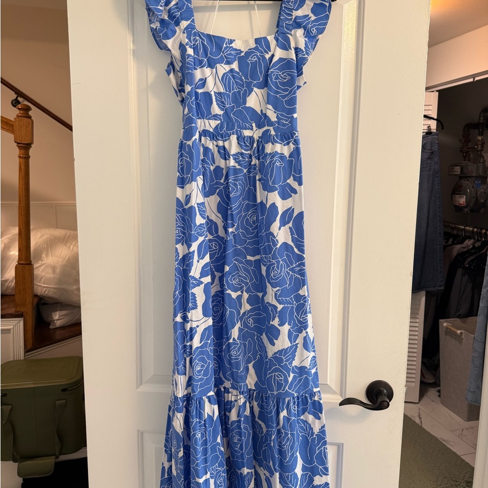 Floral Blue and White Women's Dress